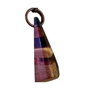 Wood Resin Pendant Necklace Unique Handmade Statement Jewelry Boho Chic